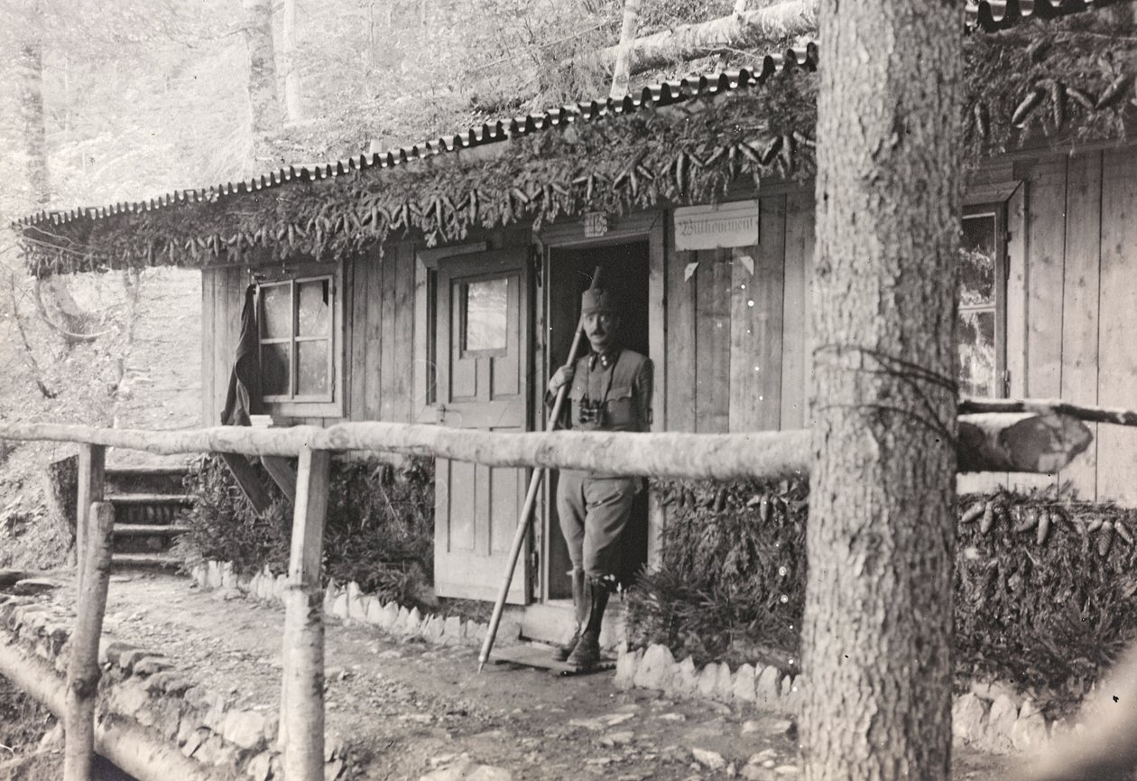 Album "Meine weltkriegs - Erinnerungen South-West Front (Karinthië, Italië, Zuid-Tirol) 31/03/1915-12/11/1918 - Josef Zohles Wenen": commandokantoor door Josef Zohles