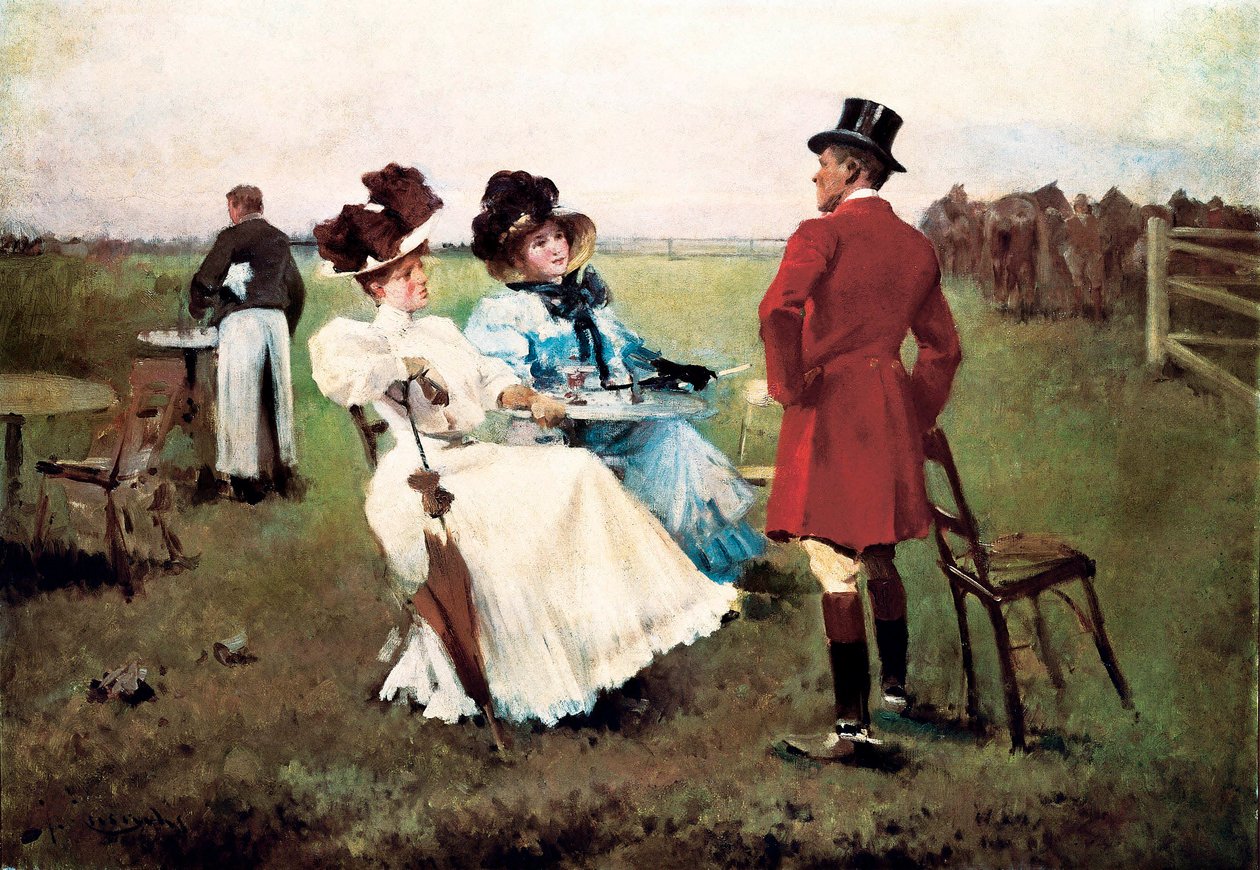 "Dag in de campagne" Schilderij door Josep Cusachs i Cusachs (1851-1908). Barcelona. Klooster van Montserrat. Museum van Montserrat. door Josep Cusachs y Cusachs