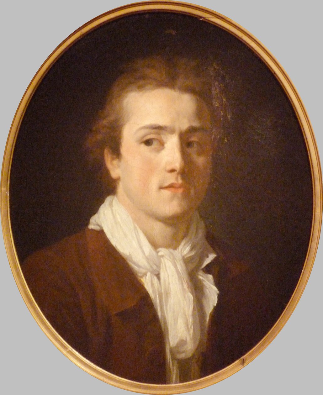 Portret van Paul-Guillaume Lemoine, genaamd de Romein door Joseph Benoît Suvée