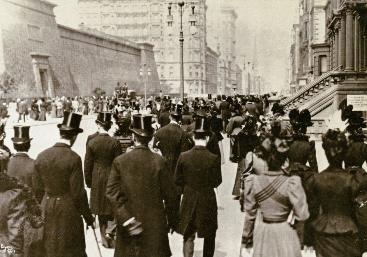 Paaszondag op 5th Ave., New York City, 1898 door Joseph Byron