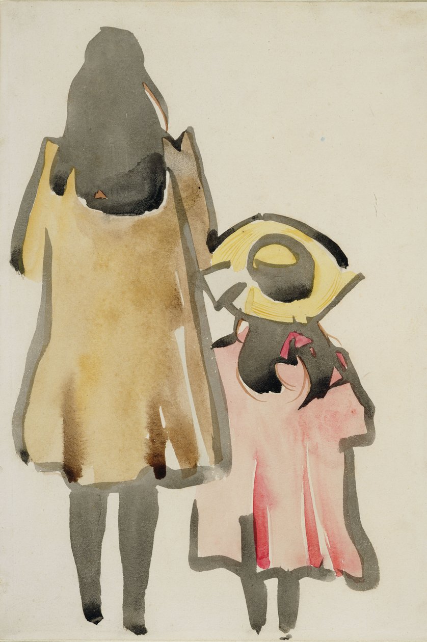 Achteraanzicht van twee kinderen door Joseph Crawhall