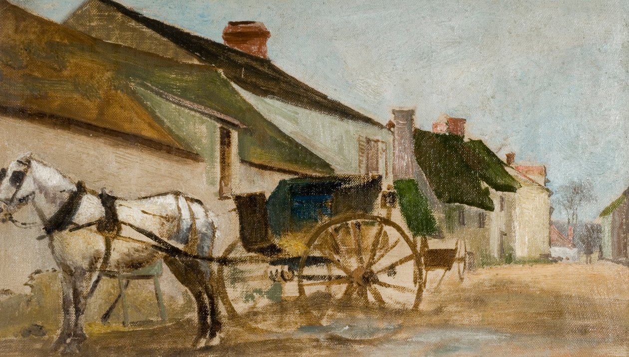 Pony en Kar door Joseph Crawhall