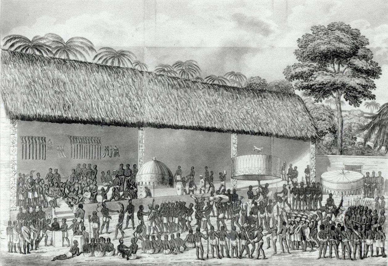 Adai religieus festival aan het hof van de koning van Ashanti in maart 1820, uit 