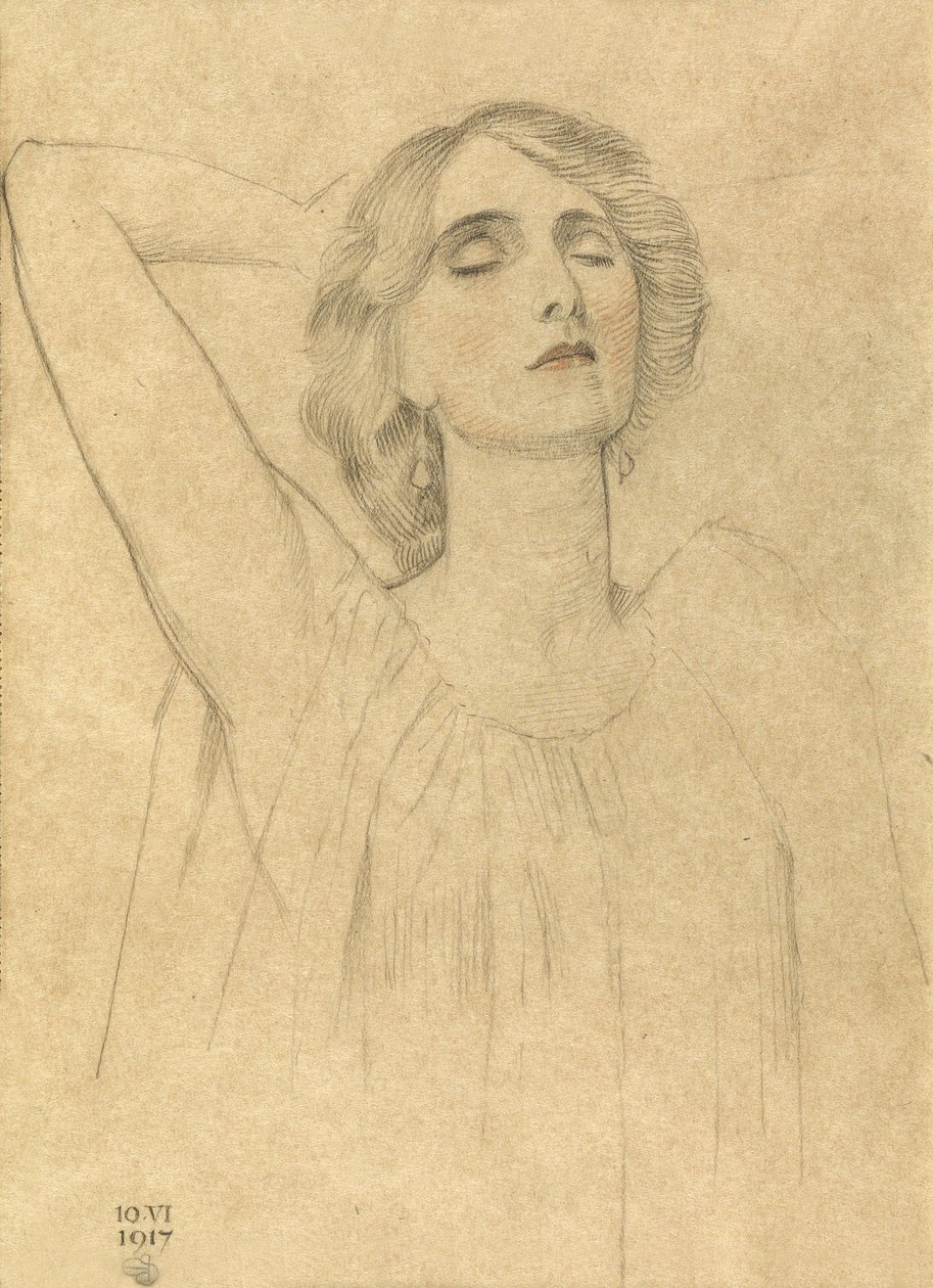 Schets van een vrouw, 1917 door Joseph Edward Southall