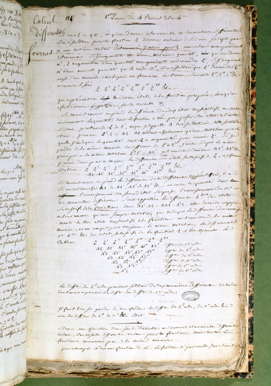 Ms 2044 Pagina uit Calcul Differentiel et Integral door Joseph Fourier