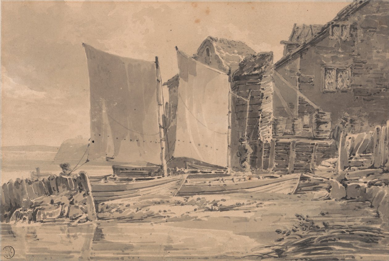 Vissershuisje, Dover door Joseph Mallord William Turner