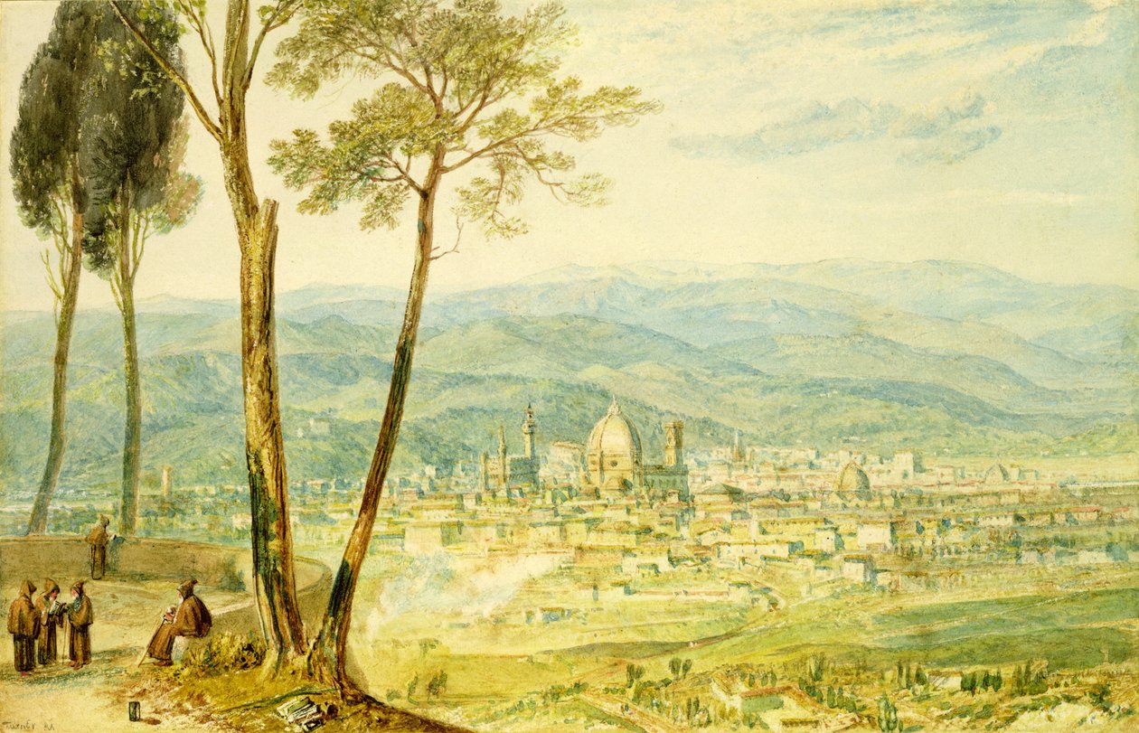 Florence vanaf de weg naar Fiesole door Joseph Mallord William Turner