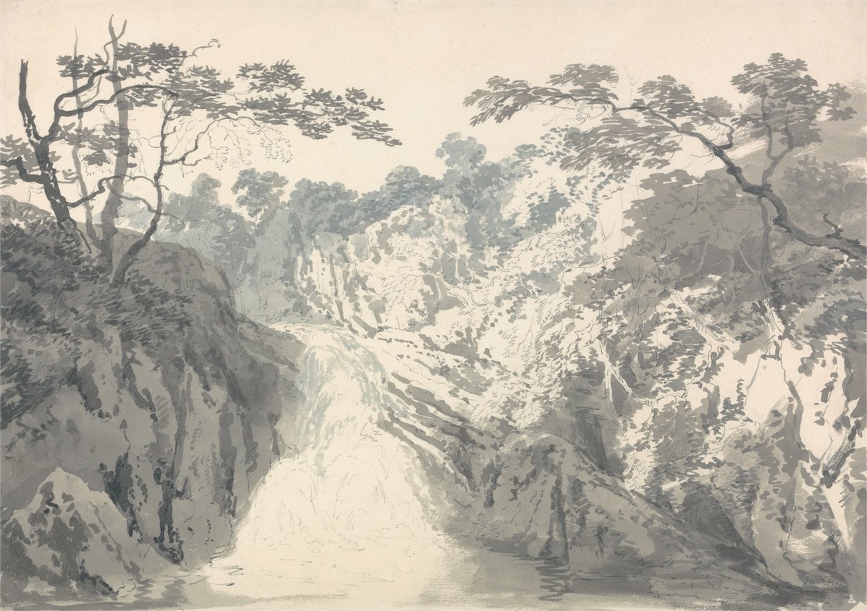 Landschap met Waterval door Joseph Mallord William Turner