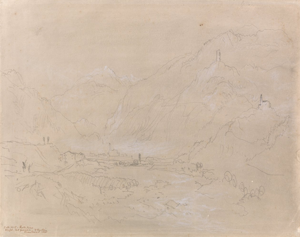 Bergachtig Landschap met Stad in de Vallei door Joseph Mallord William Turner