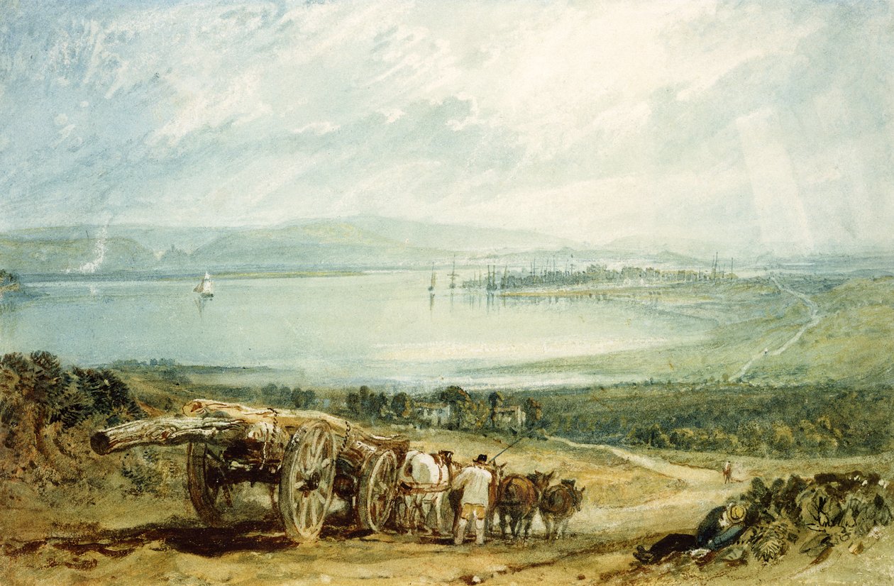 Poole, Dorset met Corfe Castle in de verte door Joseph Mallord William Turner