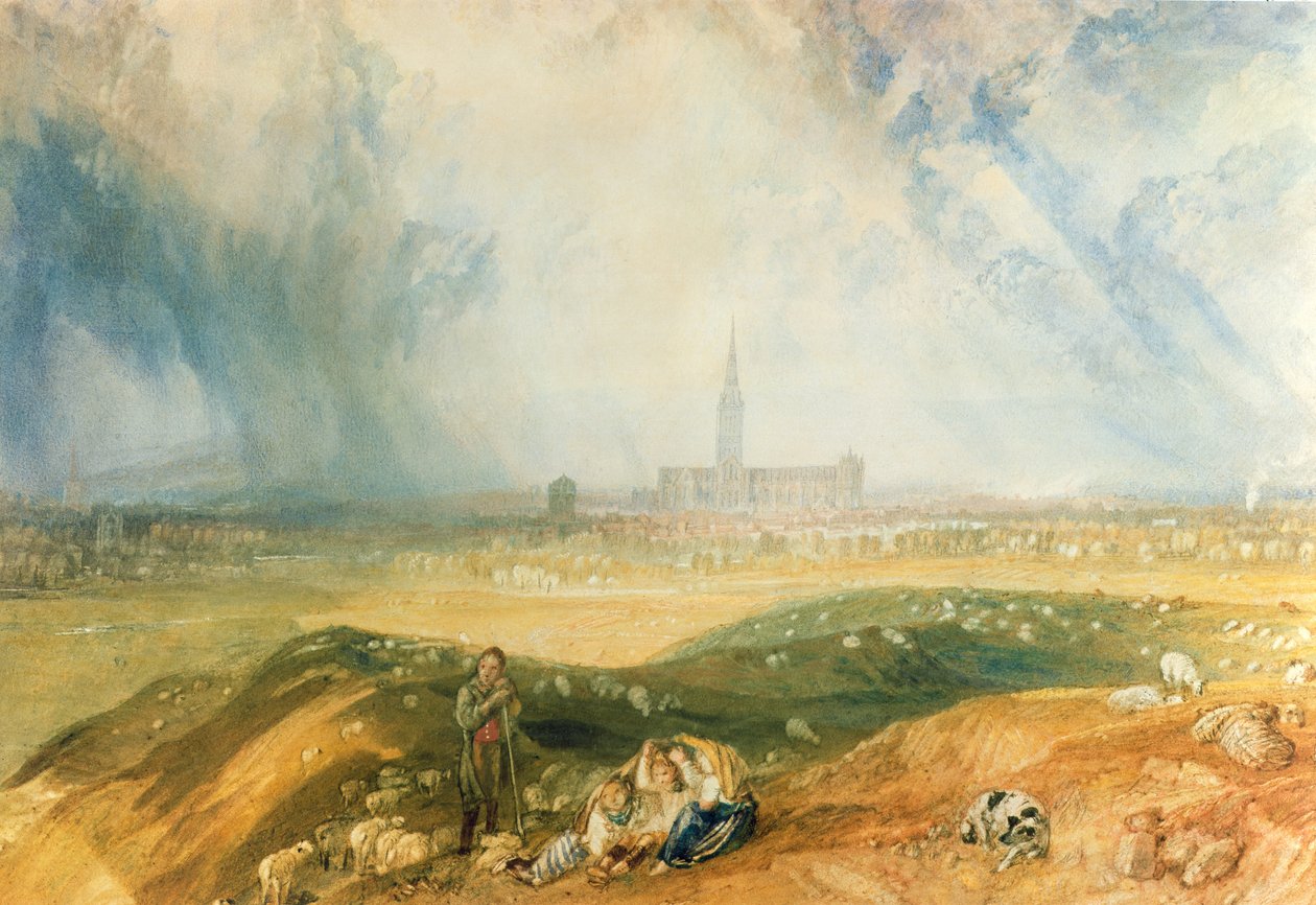 Kathedraal van Salisbury door Joseph Mallord William Turner