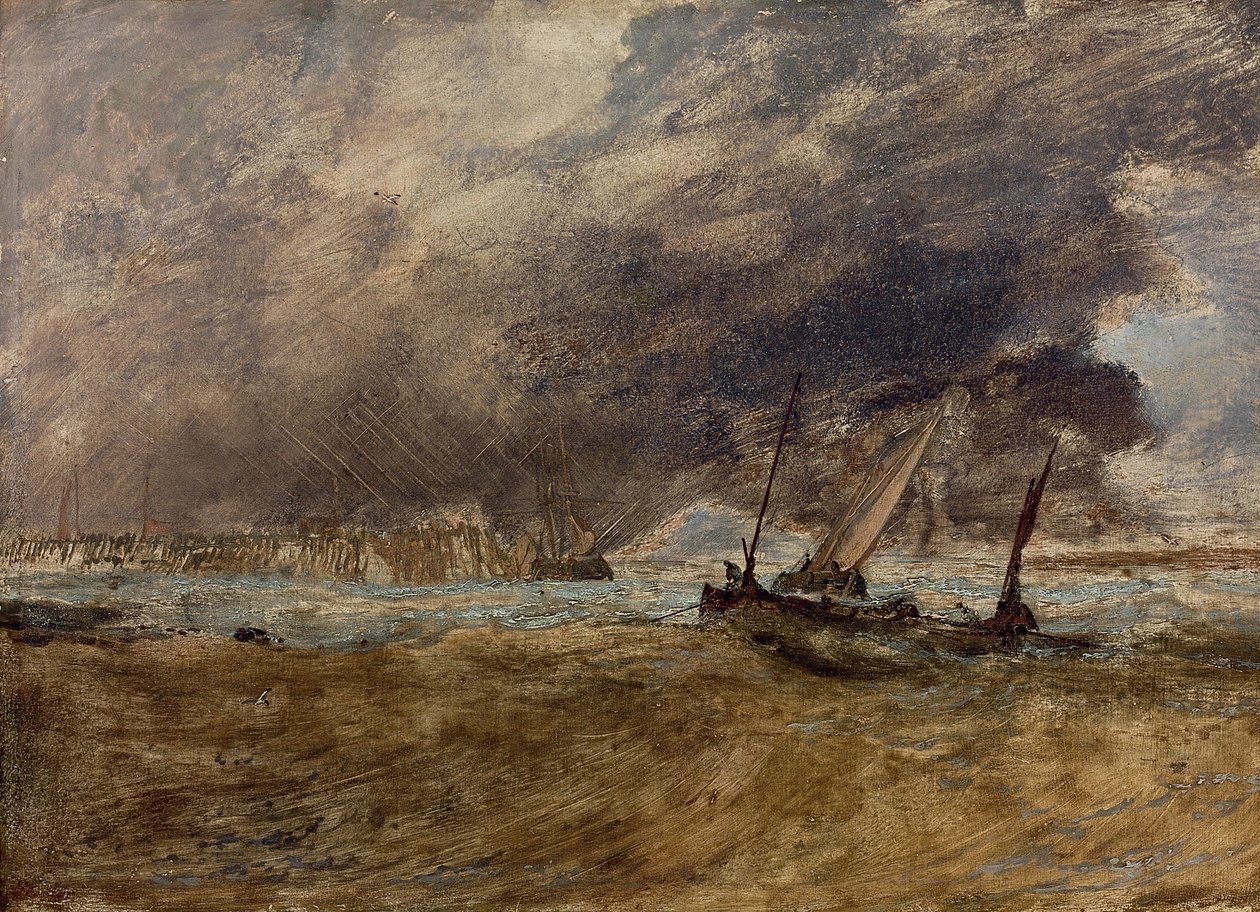 Zeegezicht met vissersboten door Joseph Mallord William Turner