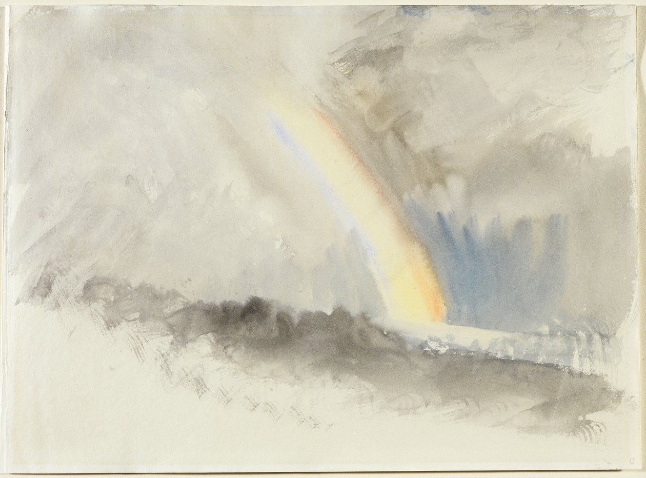 Stormachtig Landschap met een Regenboog door Joseph Mallord William Turner