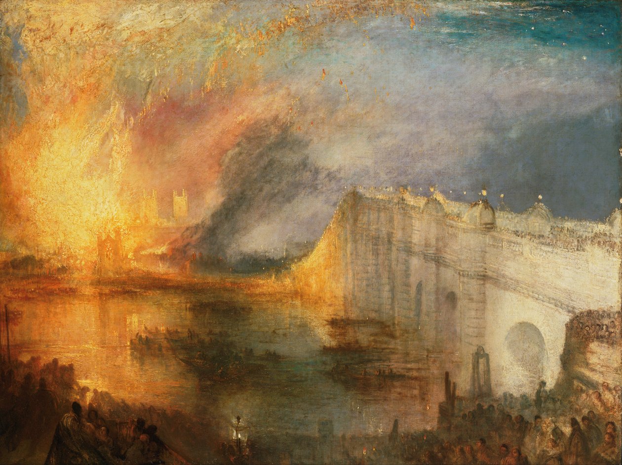 De Brand van de Huizen van Lords en Commons, 16 oktober 1834 door Joseph Mallord William Turner