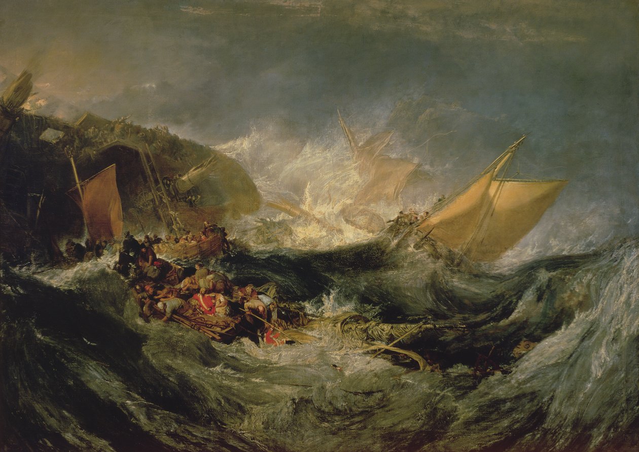 Wrak van een transportschip door Joseph Mallord William Turner
