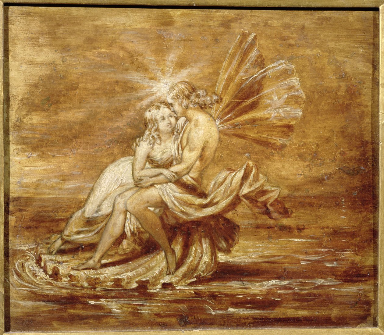 Feeën op een schelp door Joseph Noel Paton