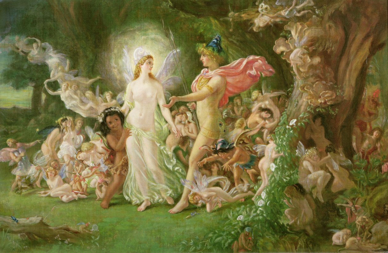 Studie voor De ruzie van Oberon en Titania door Joseph Noel Paton