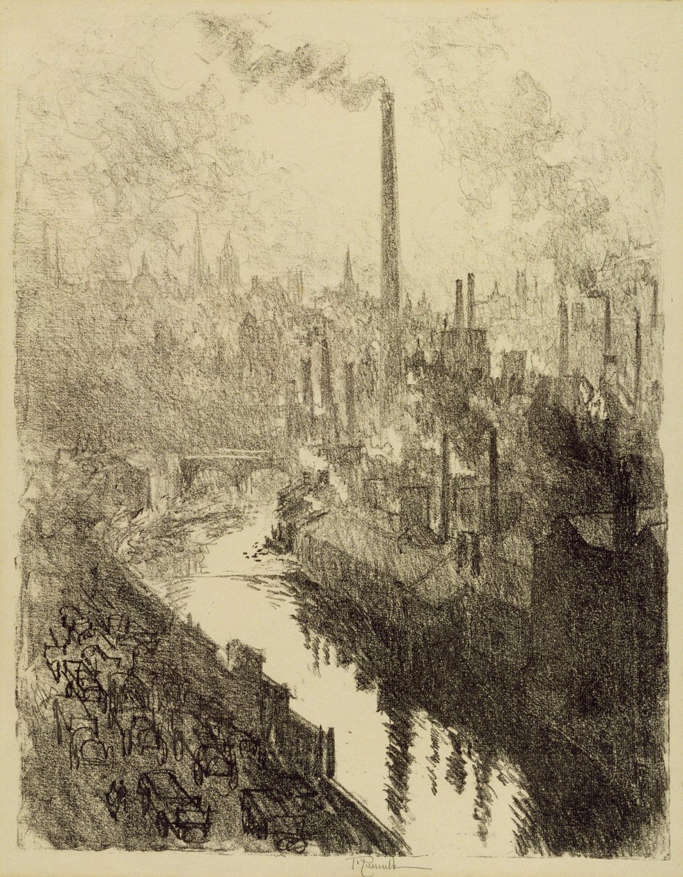 De Grote Schoorsteen, Sheffield, 1910 door Joseph Pennell