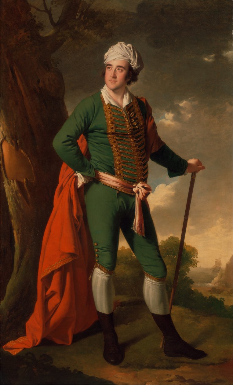Portret van een Man, Bekend als de Indiase Kapitein door Joseph Wright of Derby