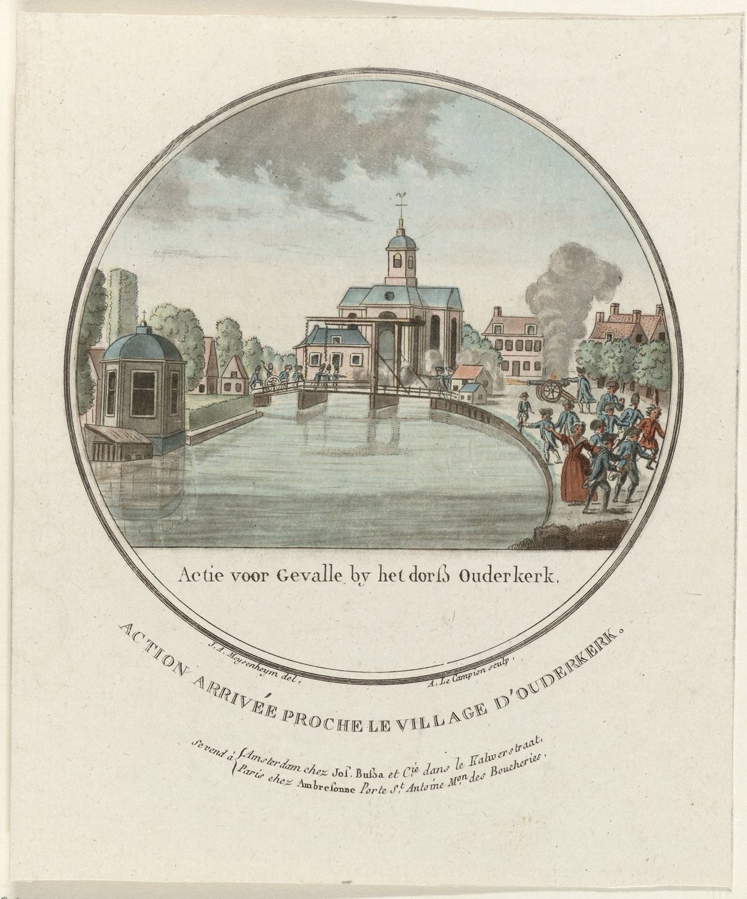 Aanval bij Ouderkerk aan de Amstel, 1787 door Joseph Alexandre Le Campion