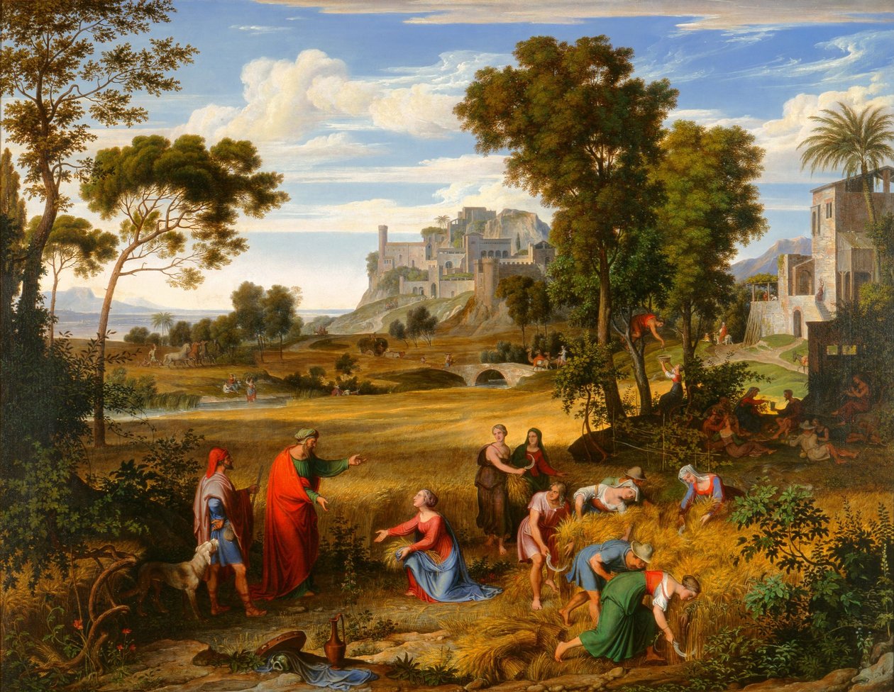 Landschap met Ruth en Boaz door Joseph Anton Koch