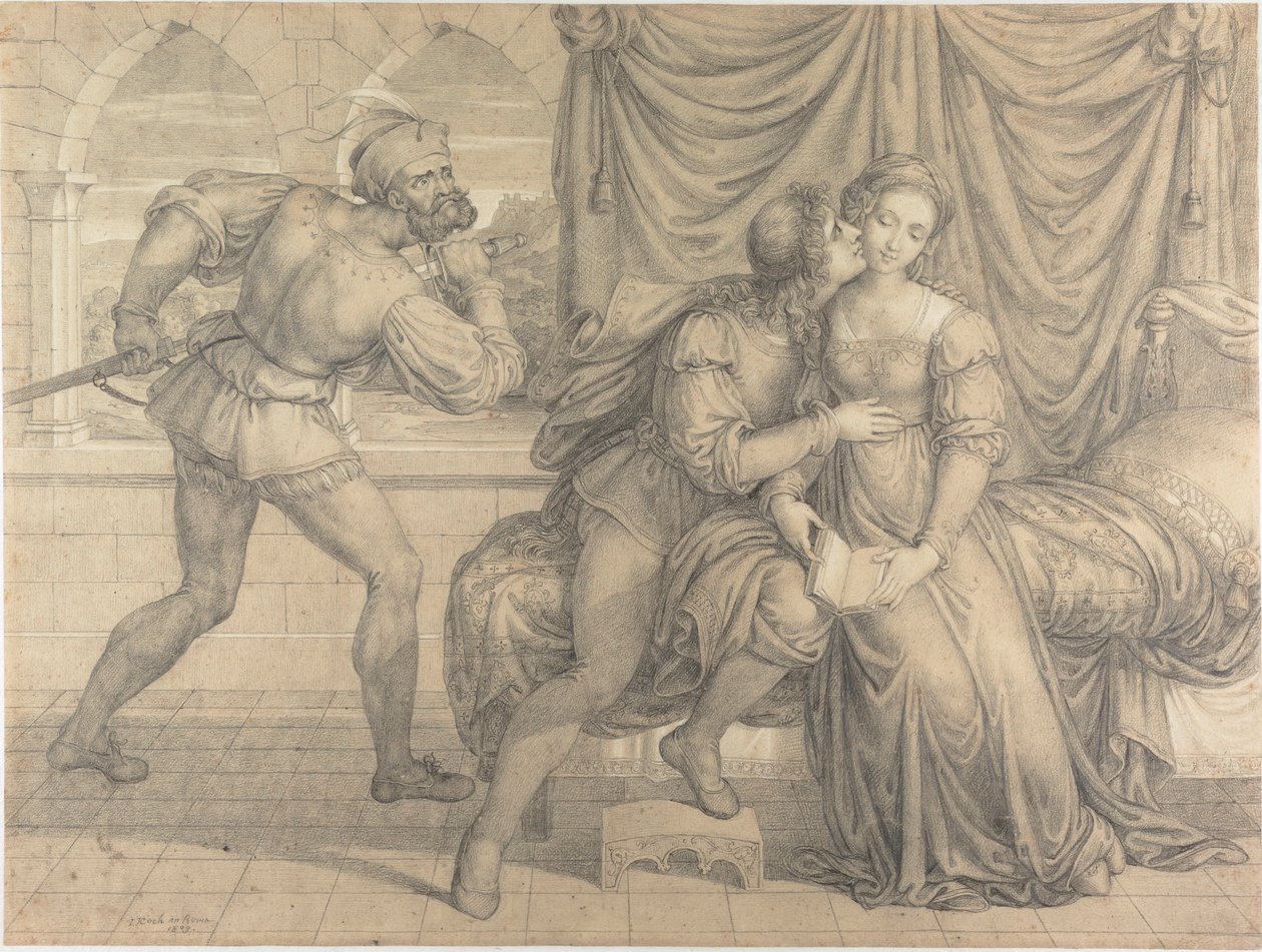 Paolo en Francesca, Verrast door Gianciotto Malatesta door Joseph Anton Koch