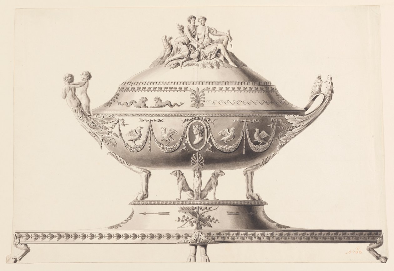 Ontwerp voor een terrine door Joseph Anton Seethaler Ii