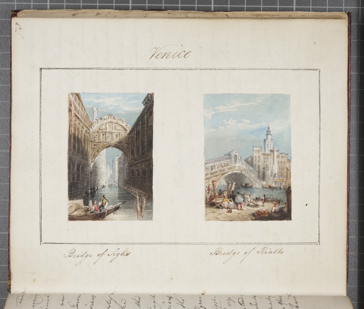 Venetië, geplakt in Thomas Moodys Journal of a tour through Switzerland and Italy, 1822 door Joseph Axe Sleap