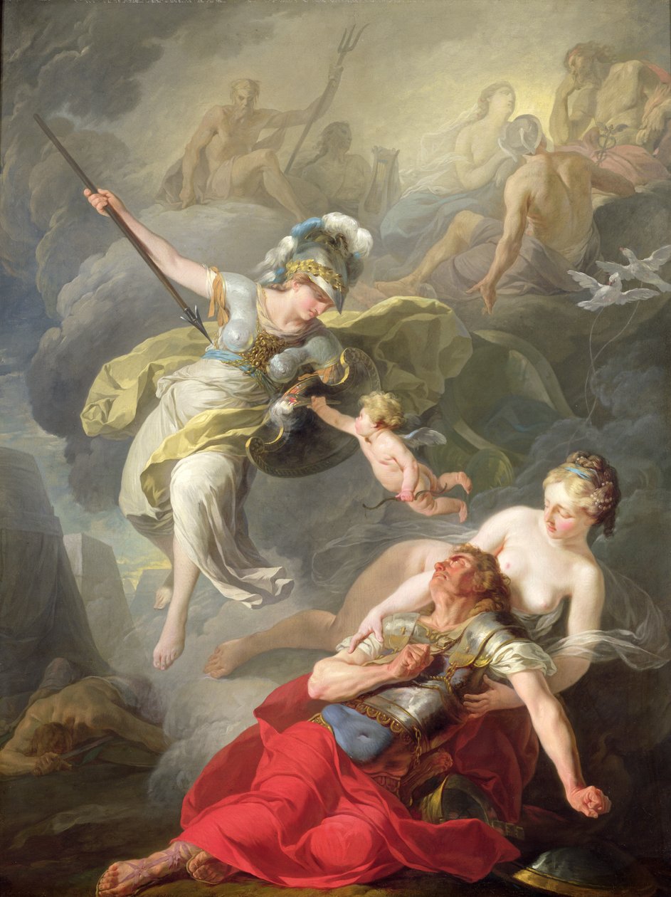 Slag tussen Minerva en Mars, 1771 door Joseph Benoît Suvée