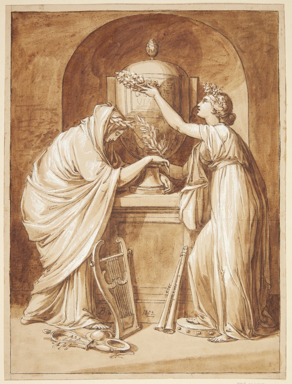 Allegorische tekening door Joseph Bergler