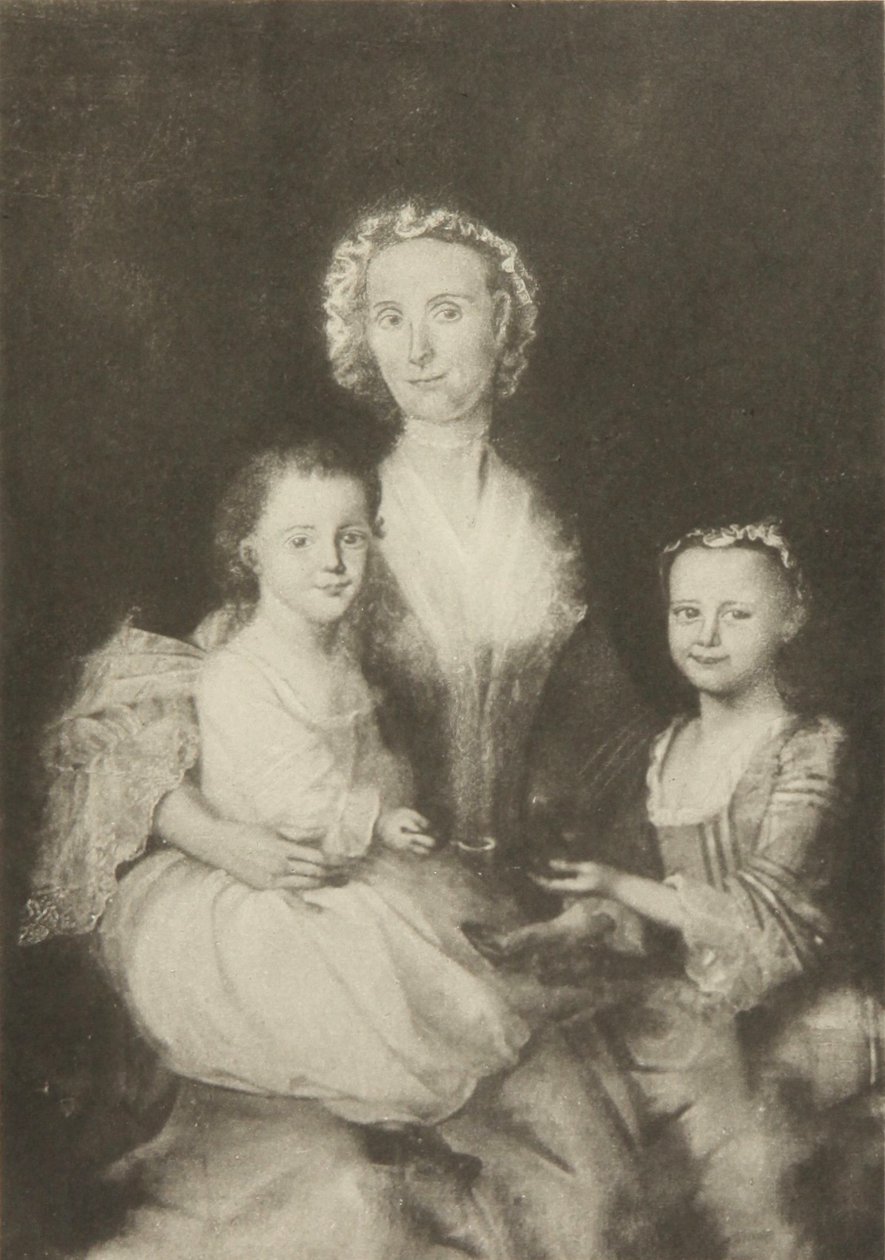 Anne Butterfield Tucker en haar kinderen, Elizabeth en Nathaniel door Joseph Blackburn