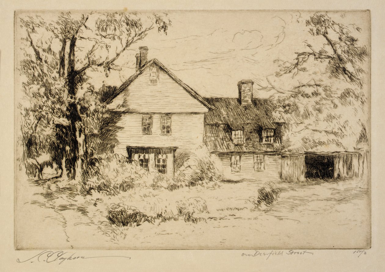 Op Deerfield Street (Oud huis op Deerfield) door Joseph C. Claghorn