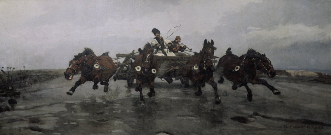 Four in Hand, 1881 door Joseph Chelmonski