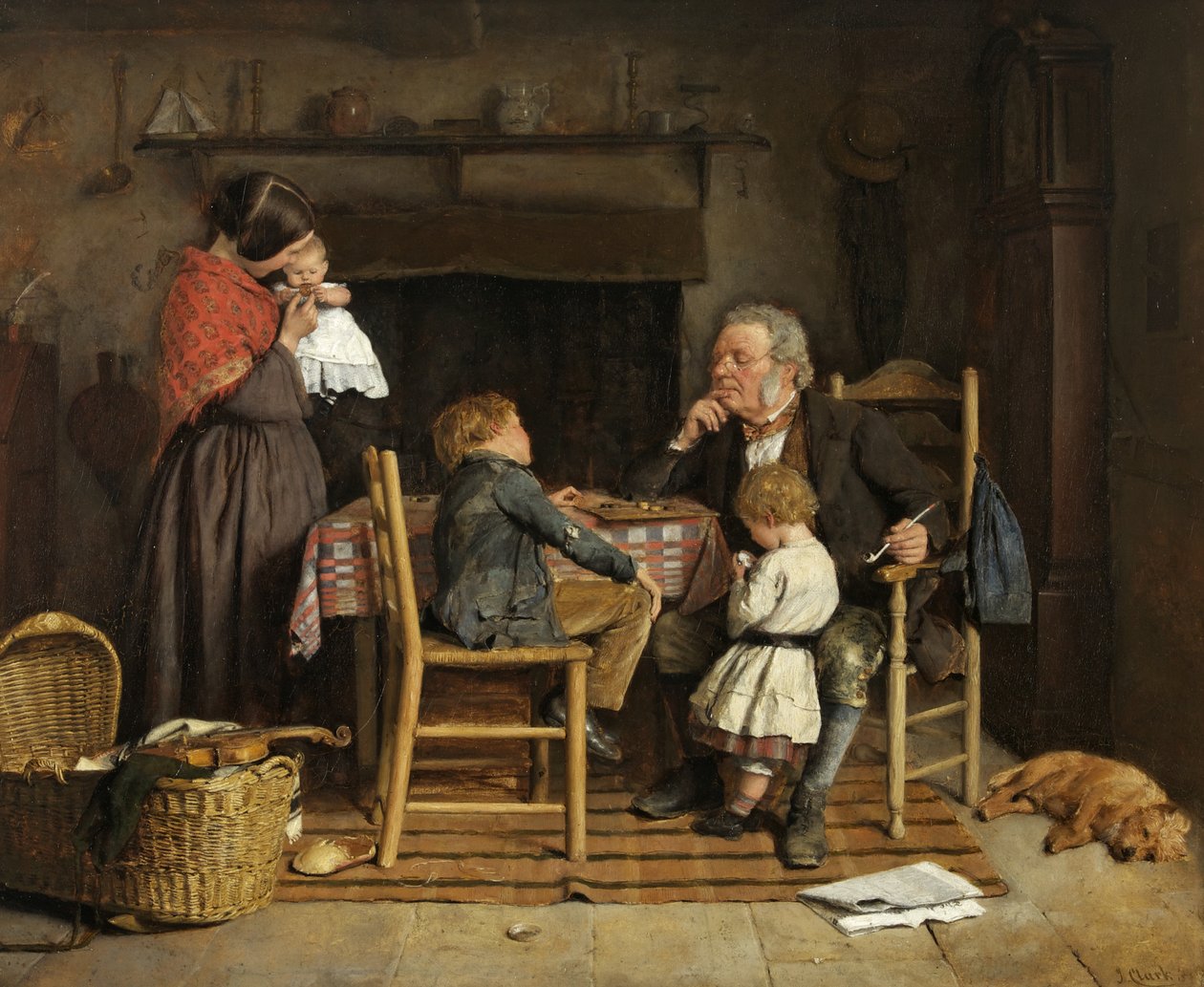 De damspelers, 1859 door Joseph Clark