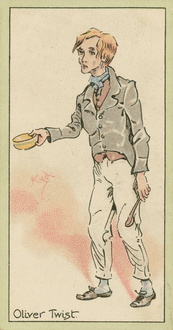 Oliver Twist (kleurenlitho) door Joseph Clayton (1856-1937) (after) Clarke