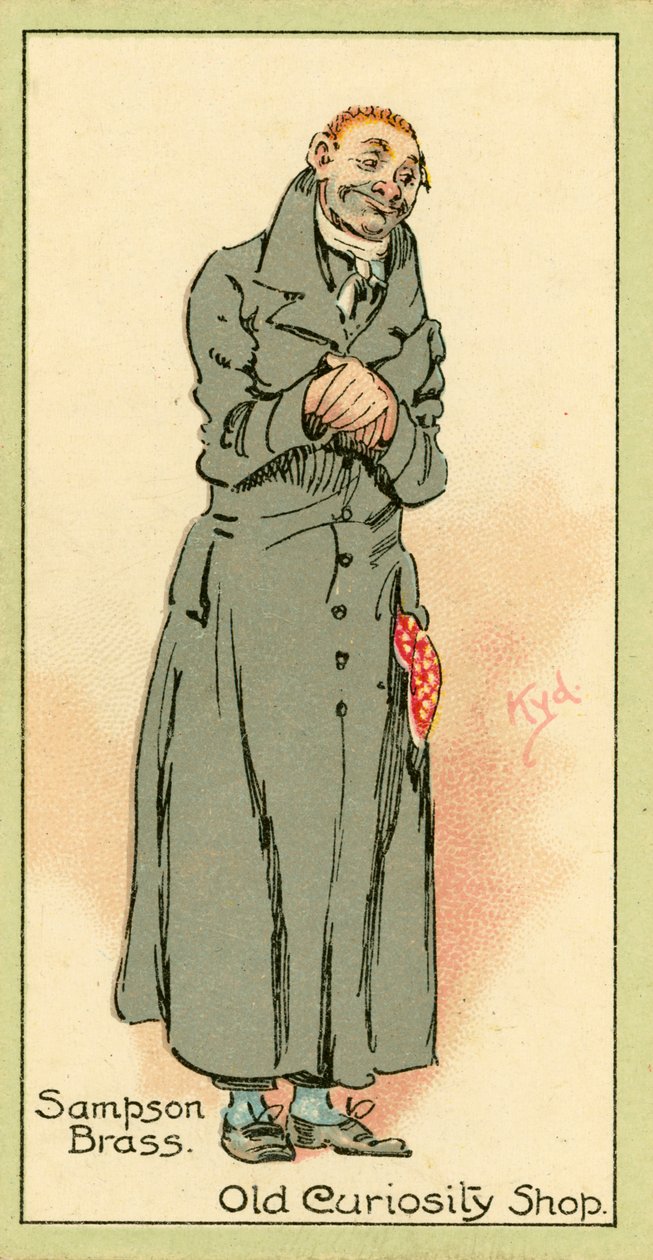 Sampson Brass, Old Curiosity Shop (kleurenlitho) door Joseph Clayton (1856-1937) (after) Clarke