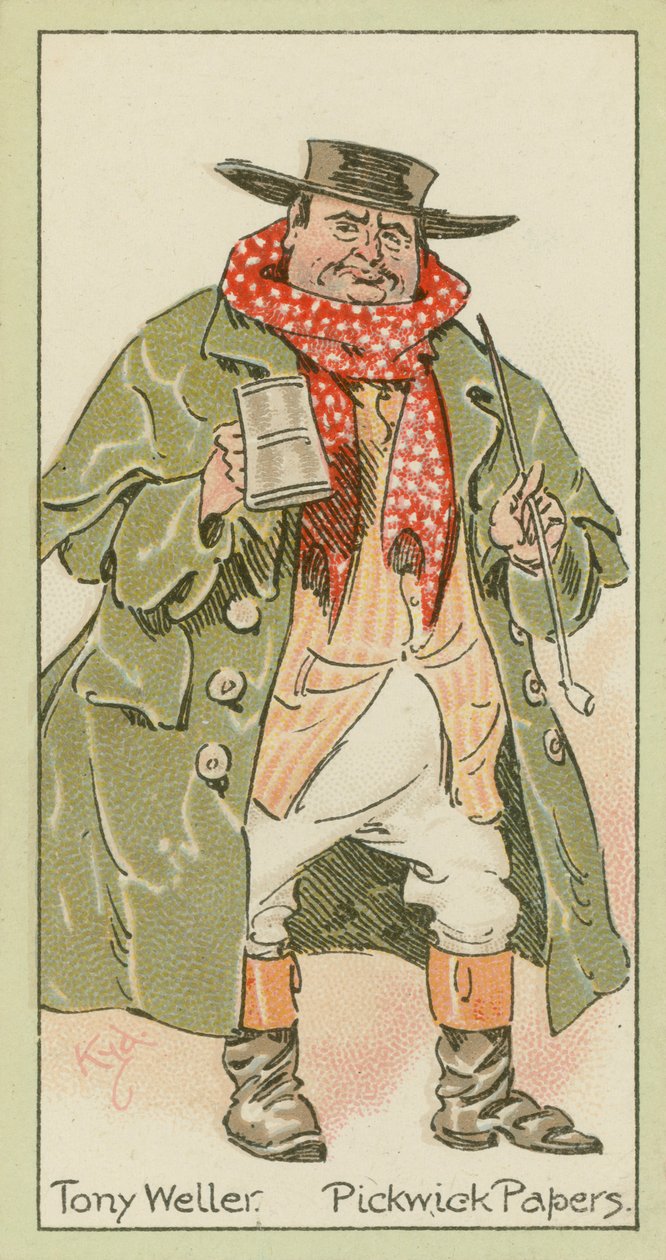 Tony Weller, Pickwick Papers (kleurenlitho) door Joseph Clayton (1856-1937) (after) Clarke