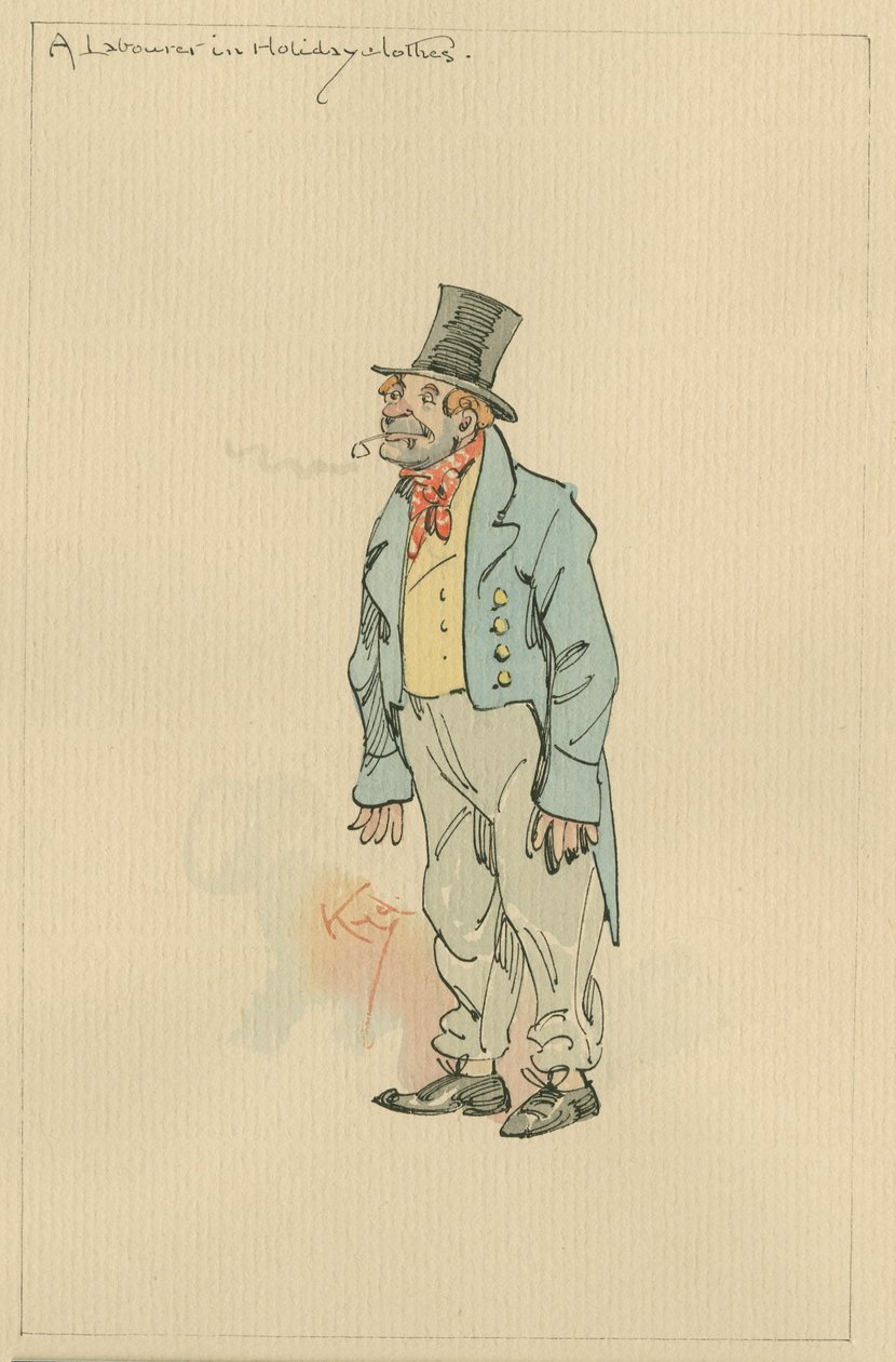 Een arbeider in feestkleding, ca. 1920s door Joseph Clayton Clarke