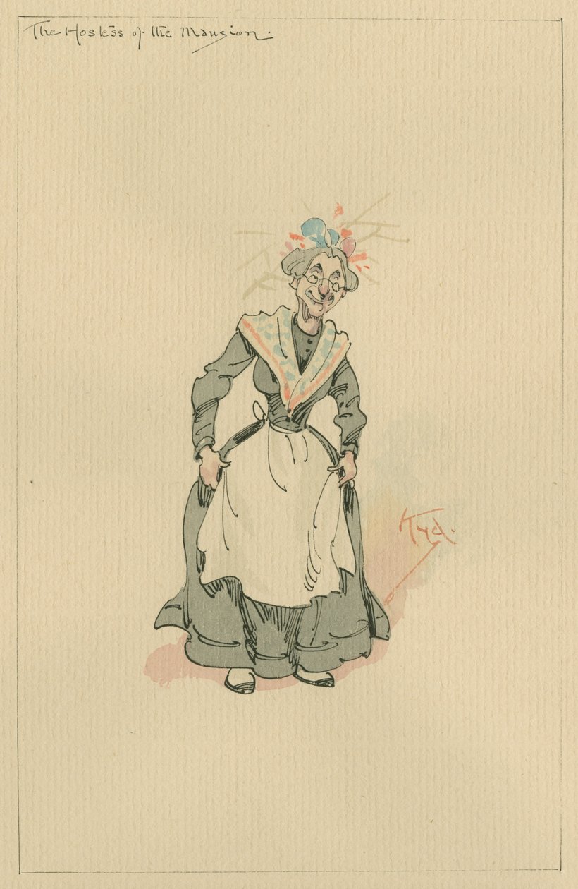 De gastvrouw van het landhuis, ca. 1920s door Joseph Clayton Clarke