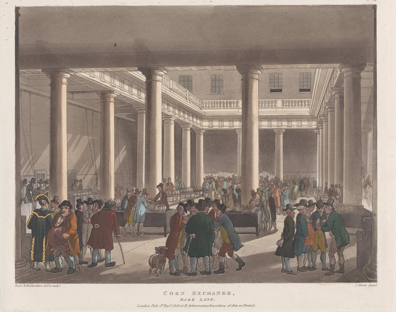 Graanbeurs, Mark Lane, 1 september 1808, 1 september 1808 door Joseph Constantine Stadler