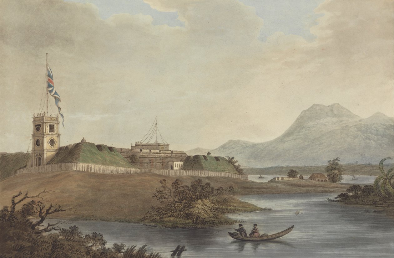 Fort Marlborough, Benkulen, Sumatra, 1799 door Joseph Constantine Stadler