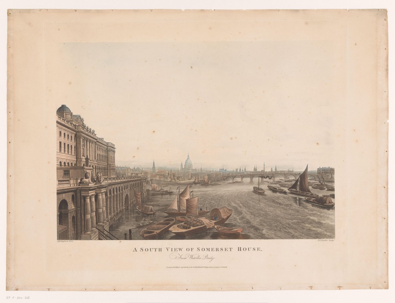 Gezicht op Somerset House en de Theems vanuit het zuiden door Joseph Constantine Stadler