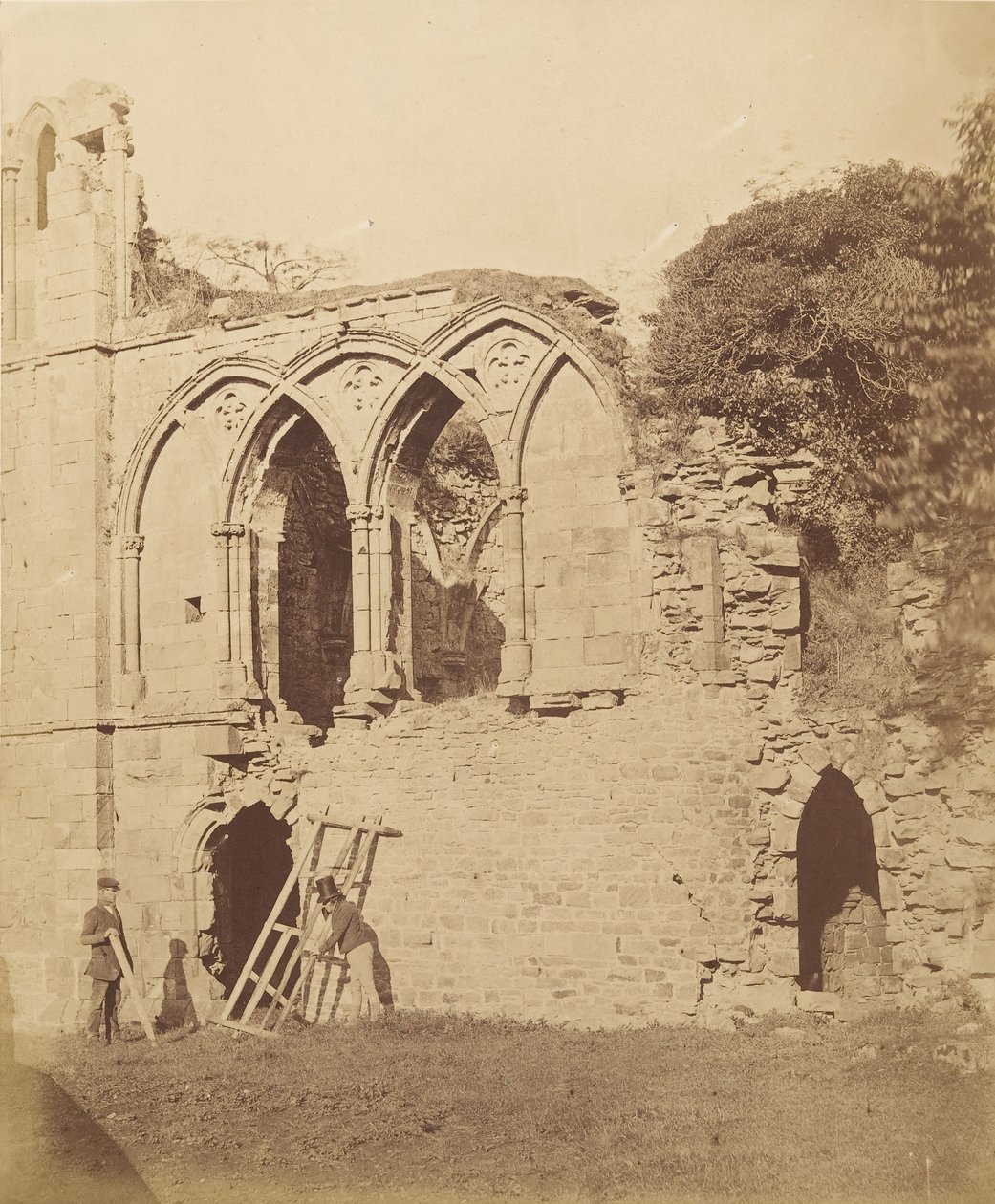 Easby Abbey. De Refter, 1850s door Joseph Cundall