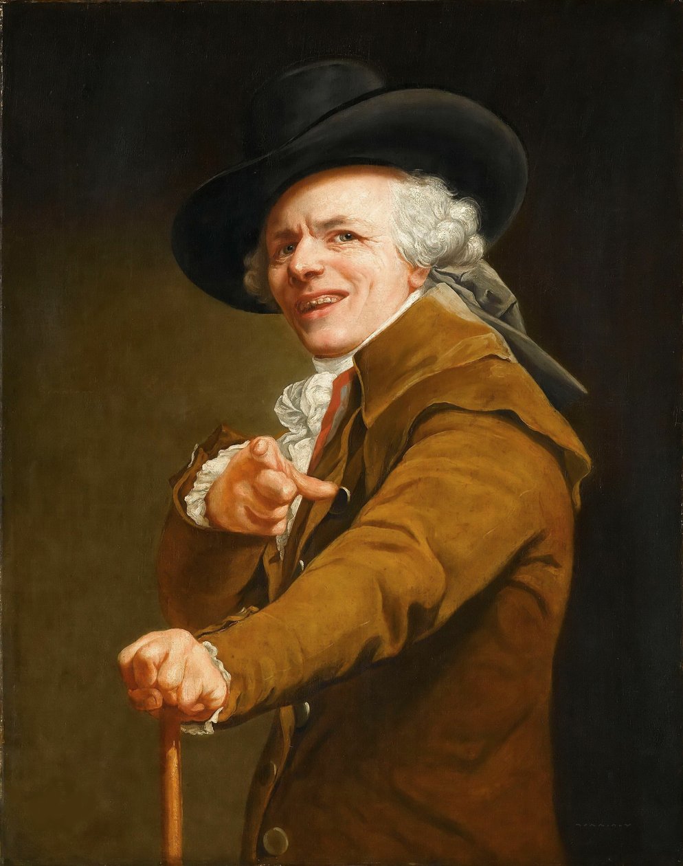 Zelfportret van de kunstenaar als spotter, c. 1793 door Joseph Ducreux