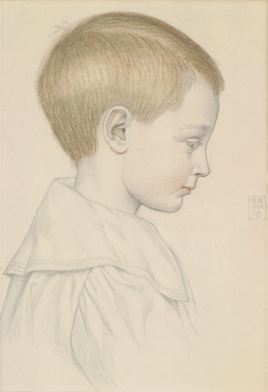 Schets van een jongenshoofd, 1906 door Joseph Edward Southall