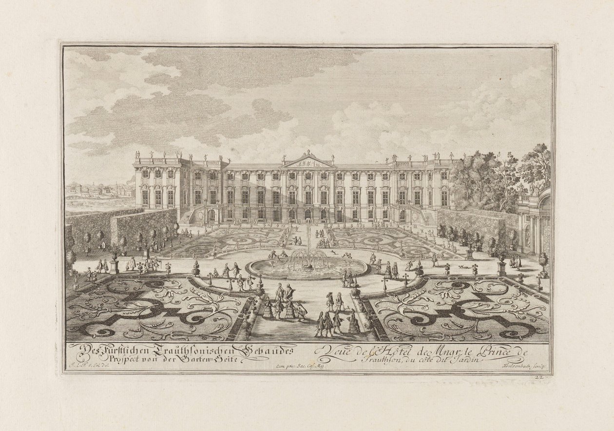 Het Palais Trautson in Wenen, 1719 door Joseph Emanuel Fischer von Erlach