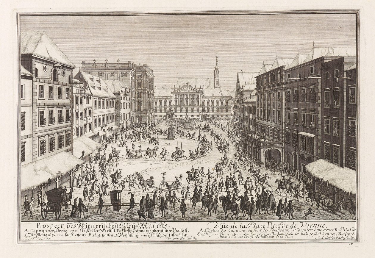 Wenen Neuer Markt Nieuwe Markt door Joseph Emanuel Fischer von Erlach