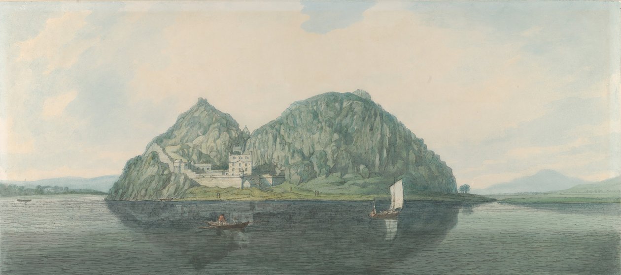 Dumbarton Rock vanuit het zuiden door Joseph Farington