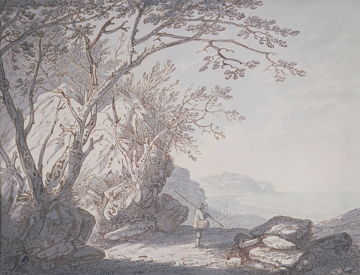 Uitzicht nabij Hastings, Sussex door Joseph Farington