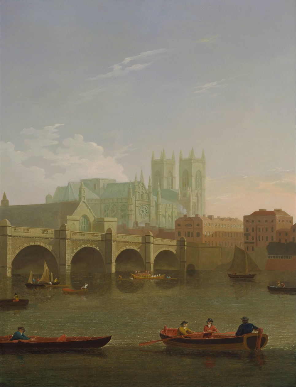 Westminster Abbey en brug door Joseph Farington